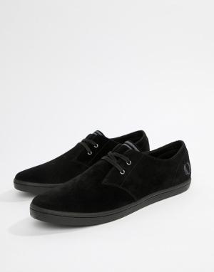 Черные замшевые туфли Byron Fred Perry. Цвет: черный