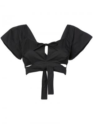Укороченная блузка Isa Arfen. Цвет: черный