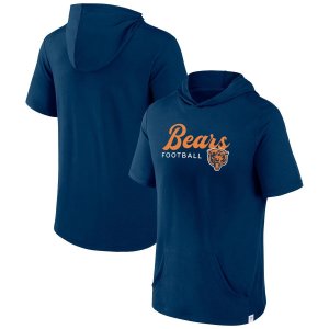 Мужской фирменный темно-синий пуловер с капюшоном Chicago Bears Offensive Strategy короткими рукавами Fanatics