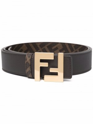 Ремень с логотипом FF Fendi. Цвет: коричневый