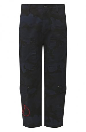 Хлопковые брюки Valentino. Цвет: синий