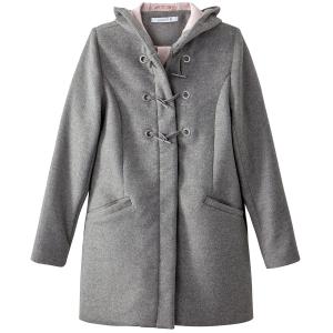 Короткое пальто с капюшоном MADEMOISELLE R. Цвет: розовое драже,серый меланж