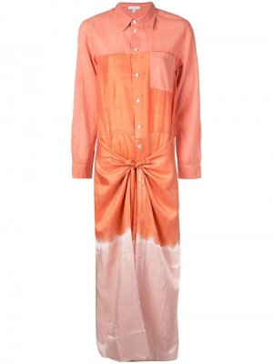 Длинное платье-рубашка с узлом Tome. Цвет: оранжевый