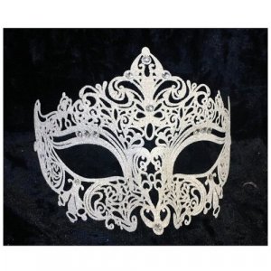 Венецианская белая маска GIGLIETTO с блестками (8781) Giacometti. Цвет: белый