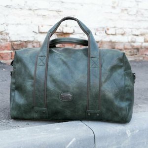Сумка дорожная сумка-саквояж, ручная кладь David Jones Duffle bag, экокожа, 25Л 300823-DJ-mini-GR, 48х29, зеленый. Цвет: зеленый