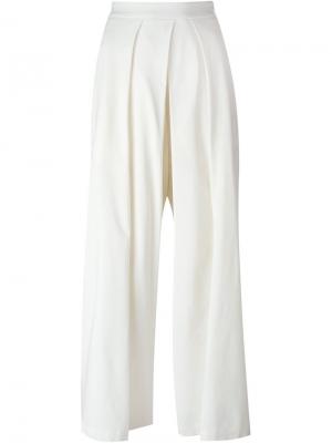 Укороченные брюки со складками Isabel Benenato. Цвет: белый