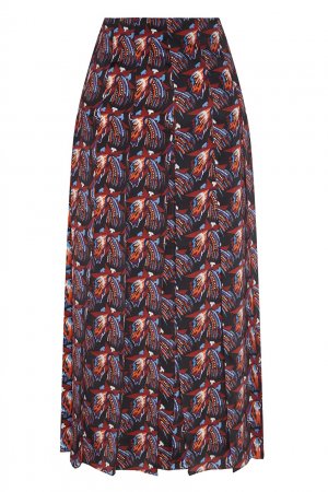 Плиссированная юбка с абстрактным принтом TEAM PUTIN. Цвет: оранжевый