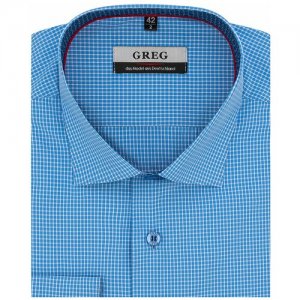 Рубашка , размер 174-184/39, голубой GREG. Цвет: голубой
