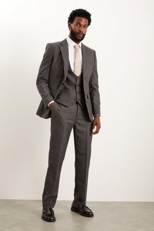 Темно-серые костюмные брюки с узором «елочка» на заказ, серый Burton