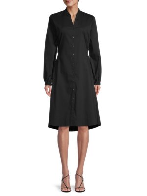 Платье-рубашка миди с вырезами , черный Donna Karan New York
