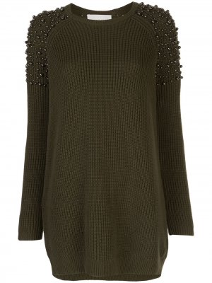 Платье-свитер с декором Michelle Mason. Цвет: зеленый