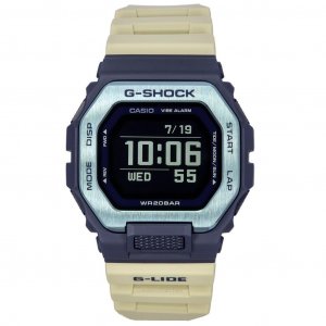 G-Shock Move G-Lide Mobile Link Цифровой бежевый ремешок из смолы Кварцевые мужские часы GBX-100TT-2 200M Casio