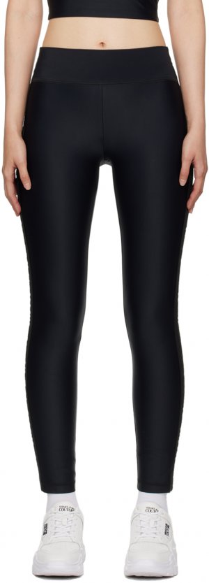 Черные леггинсы с лентой по бокам Versace Jeans Couture