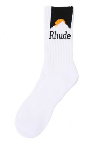 Хлопковые носки Rhude. Цвет: белый