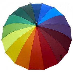 Радужный зонт-трость / Зонт полуавтомат Трость Радуга