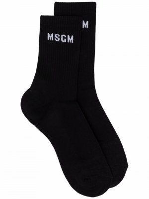 Носки вязки интарсия MSGM. Цвет: черный