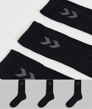Набор из 3 пар черных базовых носков -Черный цвет Hummel