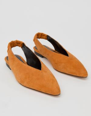 Светло-коричневые туфли с ремешком через пятку -Оранжевый Gestuz