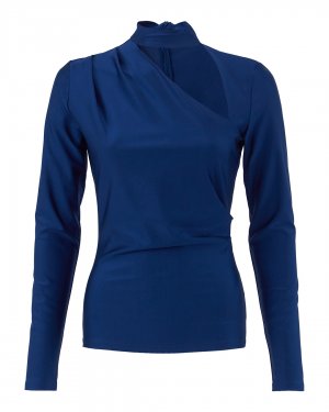 Блуза облегающего силуэта HAN KJØBENHAVN. Цвет: синий