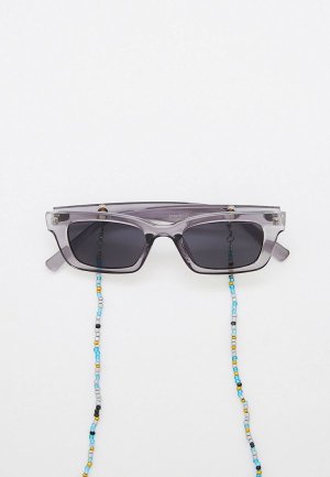 Очки солнцезащитные и цепочка Pabur. Цвет: серый