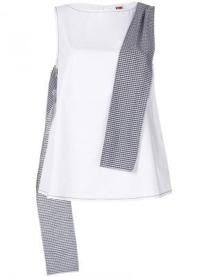 Блузка без рукавов с контрастной панелью IM Isola Marras I'M. Цвет: белый