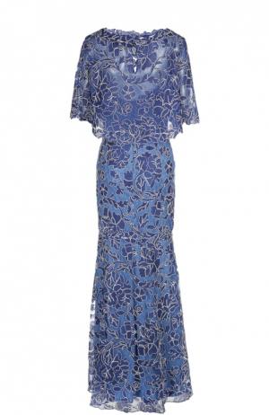 Вечернее платье с болеро Tadashi Shoji. Цвет: синий