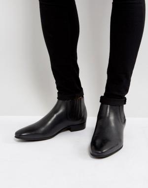 Черные кожаные ботинки челси H By Hudson Zelus. Цвет: черный