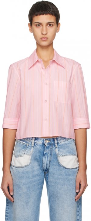 Розовая полосатая рубашка Marni