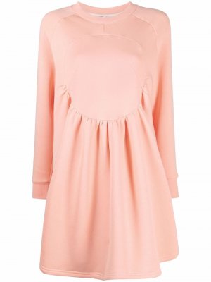 Платье с длинными рукавами и вставками Atu Body Couture. Цвет: розовый
