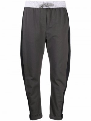 Укороченные спортивные брюки Brunello Cucinelli. Цвет: серый