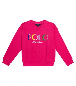Свитер из смесового хлопка с вышитым логотипом , розовый Polo Ralph Lauren Kids