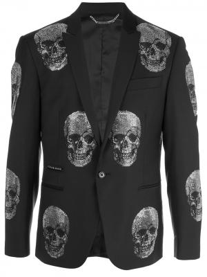 Блейзер с декором Skull Philipp Plein. Цвет: черный