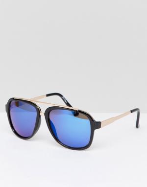 Солнцезащитные очки-авиаторы в металлической оправе Jeepers Peepers. Цвет: золотой