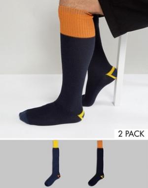 Набор из 2 пар носков вафельного трикотажа под резиновые сапоги ASO ASOS. Цвет: синий