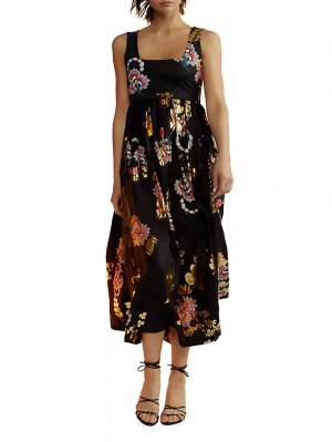 Платье Isla с цветочным принтом , черный Cynthia Rowley