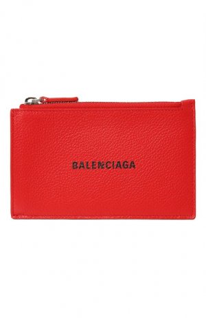 Кожаный футляр для кредитных карт Balenciaga. Цвет: красный