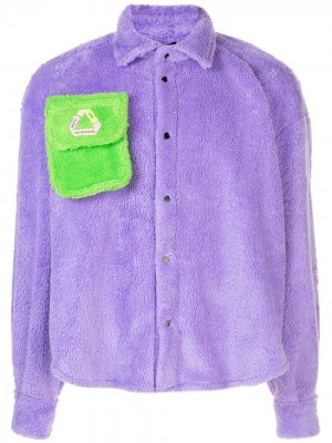 Рубашка из искусственного меха с контрастным карманом DUOltd. Цвет: фиолетовый