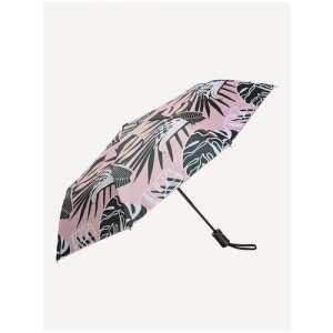 Зонт, автомат, 3 сложения, мини-зонт, для женщин, розовый, зеленый Mellizos. Цвет: розовый/зеленый