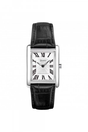 Прямоугольные женские классические аналоговые часы из нержавеющей стали - 71001 , белый Accurist