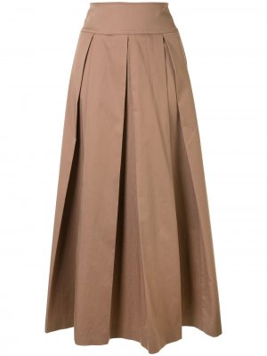 Длинная плиссированная юбка Eleventy. Цвет: коричневый