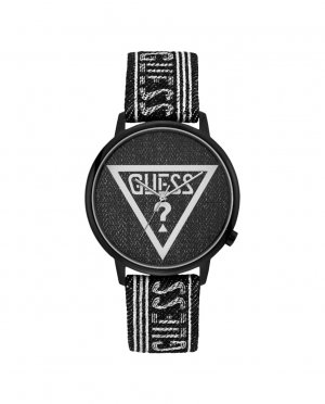 Часы-унисекс Originals V1012M2 из кожи с черным ремешком , черный Guess