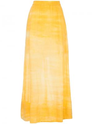 Длинная юбка с выбеленным эффектом Raquel Allegra. Цвет: жёлтый и оранжевый