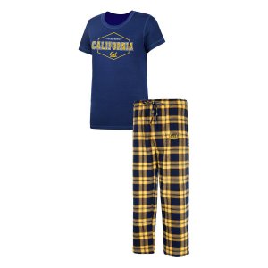 Женская спортивная футболка темно-синего/золотого цвета с логотипом Cal Bears Concepts и фланелевые брюки для сна Unbranded
