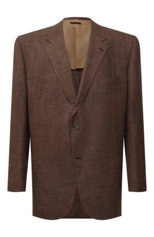 Пиджак из шерсти и шелка Brioni. Цвет: коричневый