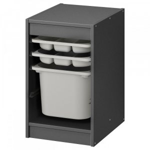 Комбинация для хранения ИКЕА ТРУФАСТ с лотком коробок серый 34x44x56 см IKEA
