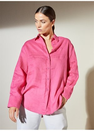 Женская рубашка цвета фуксии с нормальным воротником рубашки Brooks Brothers