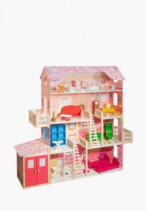 Дом для куклы Paremo Нежность, с мебелью 28 предметов. Цвет: разноцветный
