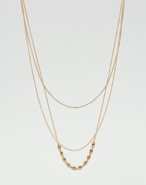 Позолоченное многорядное ожерелье Gorjana. Цвет: золотой