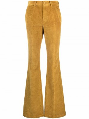 Вельветовые расклешенные брюки ETRO. Цвет: желтый