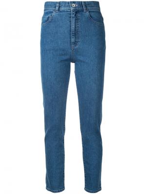 Прямые джинсы с завышенной талией En Route. Цвет: синий